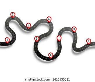 Paved path on the road way location background. Vector background