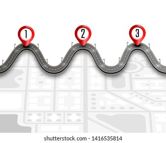 Paved path on the road way location background. Vector background
