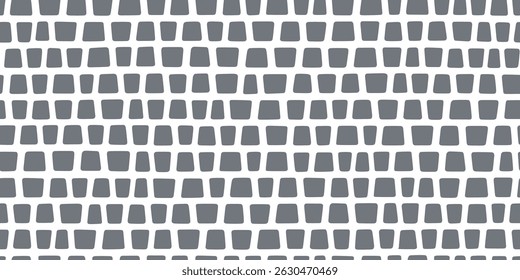 Paved stone seamless pattern. Pavement tile texture. Stone mosaic background. Cobble floor interior pattern. Block sidewalk ornament. Vector illustration isolated on white background.