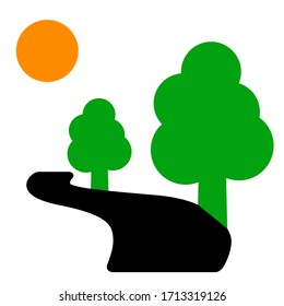 paved streets with sunlight.vector illustration