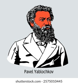 Pavel Yablochkov is a Russian electrical engineer, military engineer, inventor and entrepreneur. He is known for his inventions in the field of electrical engineering. Hand drawn vector illustration