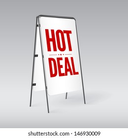 Pavement Sign With The Text Hot Deal