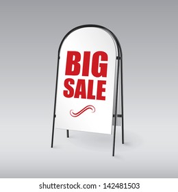 Pavement Sign With The Text, Red Letters, Big Sales