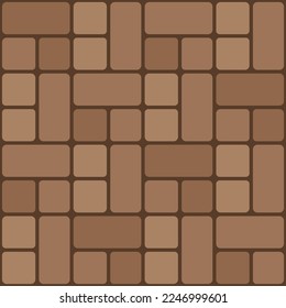 Pavement stones seamless pattern. Street cobblestone tile path, sidewalk and garden patio floor texture, outdoor concrete alley. Bricked and pebbled surface for wall or ground