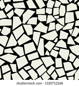 Pavement structure vector decor. Wallpaper marble mosaic. Monochrome seamless pattern. Sidewalk urban poster.
