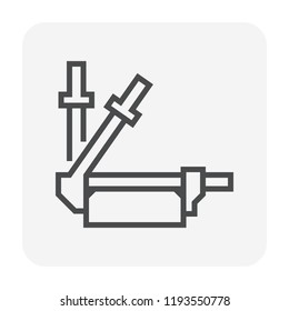 Paver block floor and construction work icon set, 64x64 perfect pixel and editable stroke.