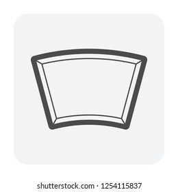 Paver block vector icon. For create circular pattern in garden and outdoor. That is landscape architecture material with texture on surface. Made from concrete, brick, natural stone i.e. cobblestone.