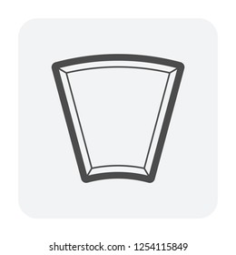 Paver block vector icon. For create circular pattern in garden and outdoor. That is landscape architecture material with texture on surface. Made from concrete, brick, natural stone i.e. cobblestone.