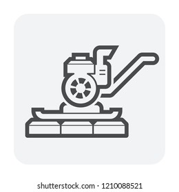 Paver brick floor construction icon.