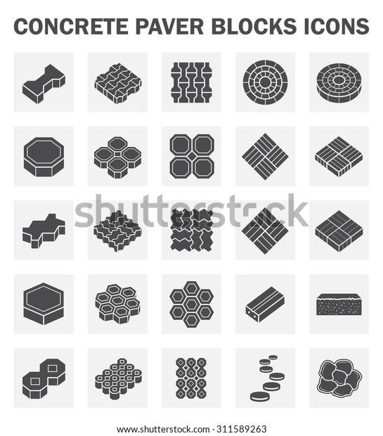 Paver Brick Icon Brick Paving Icon Stock Vector (Royalty Free) 311589263