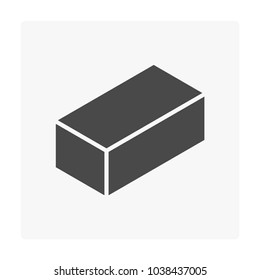 Paver brick icon or brick paving icon or paving stone icon. Manufactured from concrete or stone. For creating pavement floor or paved floor at outdoor go well with walkway or patio. Vector icon design
