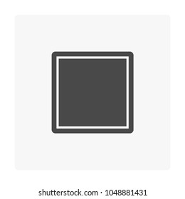 Paver brick icon or brick paving icon or paving stone icon. Manufactured from concrete or stone. For creating pavement floor or paved floor at outdoor go well with walkway or patio. Vector icon design