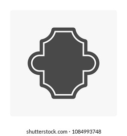 Paver brick icon or brick paving icon or paving stone icon. Manufactured from concrete or stone. For creating pavement floor or paved floor at outdoor go well with walkway or patio. Vector icon design