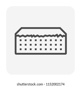 Paver brick icon or brick paving icon or paving stone icon. Manufactured from concrete or stone. For creating pavement floor or paved floor at outdoor go well with walkway or patio. Vector icon design