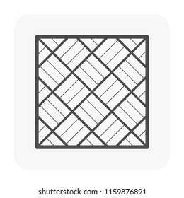 Paver brick icon or brick paving icon or paving stone icon. Manufactured from concrete or stone. For creating pavement floor or paved floor at outdoor go well with walkway or patio. Vector icon design