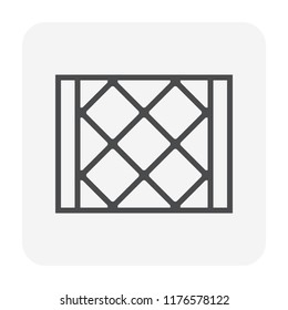 Paver brick icon or brick paving icon or paving stone icon. Manufactured from concrete or stone. For creating pavement floor or paved floor at outdoor go well with walkway or patio. Vector icon design
