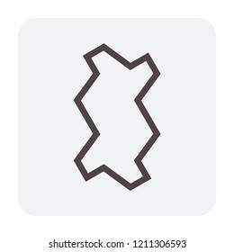Paver brick icon or brick paving icon or paving stone icon. Manufactured from concrete or stone. For creating pavement floor or paved floor at outdoor go well with walkway or patio. Vector icon design