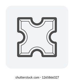 Paver brick icon or brick paving icon or paving stone icon. Manufactured from concrete or stone. For creating pavement floor or paved floor at outdoor go well with walkway or patio. Vector icon design