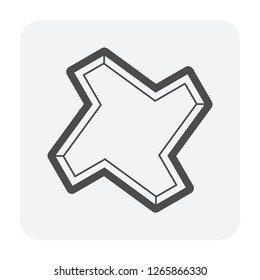Paver brick icon or brick paving icon or paving stone icon. Manufactured from concrete or stone. For creating pavement floor or paved floor at outdoor go well with walkway or patio. Vector icon design