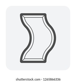 Paver brick icon or brick paving icon or paving stone icon. Manufactured from concrete or stone. For creating pavement floor or paved floor at outdoor go well with walkway or patio. Vector icon design