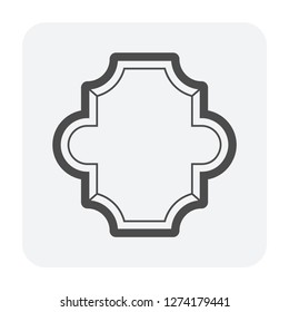 Paver brick icon or brick paving icon or paving stone icon. Manufactured from concrete or stone. For creating pavement floor or paved floor at outdoor go well with walkway or patio. Vector icon design