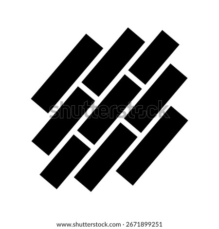 Paver brick icon or brick paving icon or paving stone icon. Manufactured from concrete or stone. For creating pavement floor or paved floor at outdoor go well with walkway or patio. Vector icon design