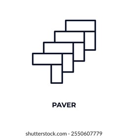 paver  outline icon. Linear vector from construction concept. Thin line paver  icon isolated on white background