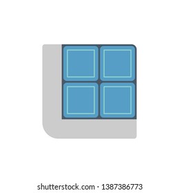 Paver or pavement floor vector icon.
That is paving stone, cobblestone, tile, brick, concrete block with square pattern. For landscape or exterior floor i.e. road, driveway, patio, walkway, pavement.
