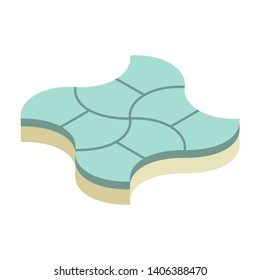 Paver or pavement floor vector icon.
That is paving stone, cobblestone, tile, brick, concrete block with dumble or damru pattern.
For landscape or exterior floor i.e. road, driveway, patio, walkway.