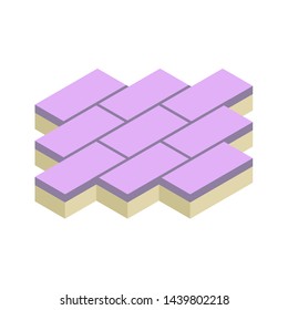 Paver or pavement floor vector icon.
That is paving stone, cobblestone, tile, brick, concrete block with stretcher bond pattern.
For landscape or exterior floor i.e. road, driveway, patio, walkway.