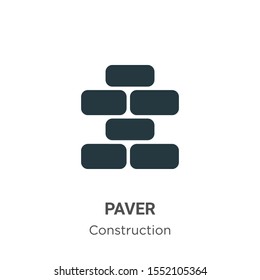 Paver vector icon on white background. Flat vector paver icon symbol sign from modern construction collection for mobile concept and web apps design.