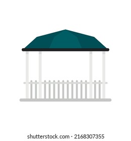 Pavilion gazebo icon. Flat illustration of pavilion gazebo vector icon isolated on white background