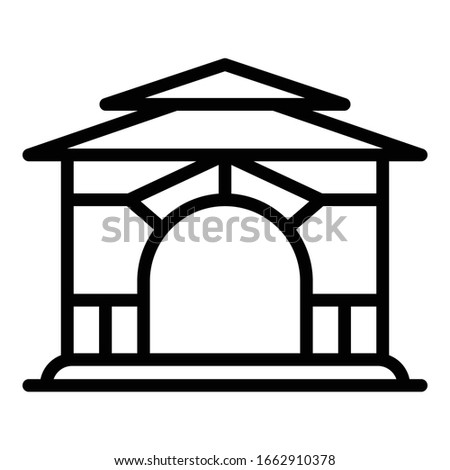 Pavilion gazebo icon. Outline pavilion gazebo vector icon for web design isolated on white background