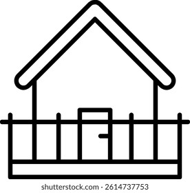 Pavilion Line Vector Icon Design