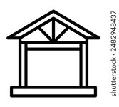 Pavilion Vector Line Icon Design