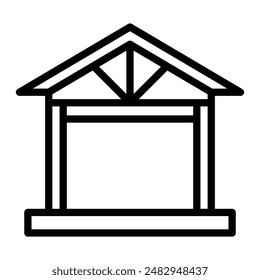 Pavilion Vector Line Icon Design