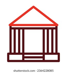 Pavilion Vector Thick Line Two Color Icons For Personal And Commercial Use.

