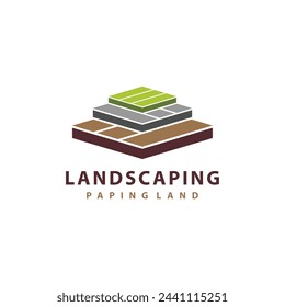 Paving block logo, paving land logo