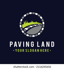 paving block logo with land concept