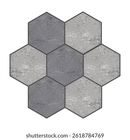 Paving block pattern, background template for art hexagon shape flooring. Vector illustration