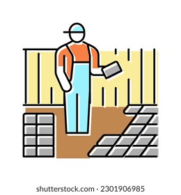 paving garden landscape color icon vector. paving garden landscape sign. isolated symbol illustration