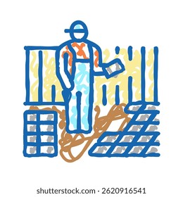paving garden landscape doodle icon sketch vector. paving garden landscape sign. isolated symbol illustration