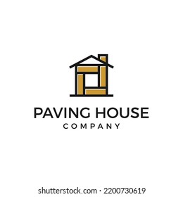 Paving House Pave Home Logo Vector Icon