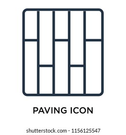 Paving icon vector isolated on white background, Paving transparent sign , line symbol or linear element design in outline style