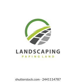 Paving land vector with landscape concept