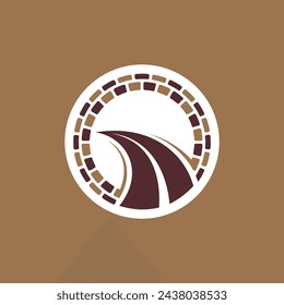 Paving landscape logo, paving vector