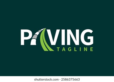 paving logo, landscaping logo with lettering concept