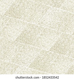 Paving made of sandstone slabs. Design with a mosaic consisting of parallelogram pieces sprinkled with a white powder.