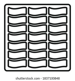 Materialsymbol einfügen. Umrissmaterial, Vektorsymbol für Webdesign einzeln auf weißem Hintergrund