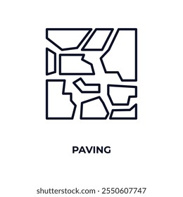 paving  outline icon. Linear vector from construction concept. Thin line paving  icon isolated on white background